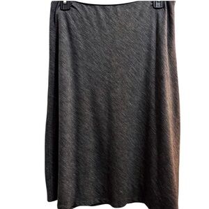 Like New Lined Gray Women's Flare Zipup Skirt Sz 8 Faux Leather Piping at Waist